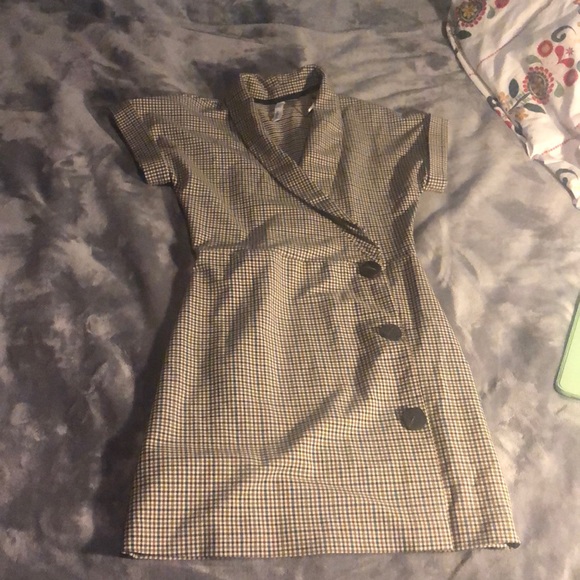 mango check wrap dress